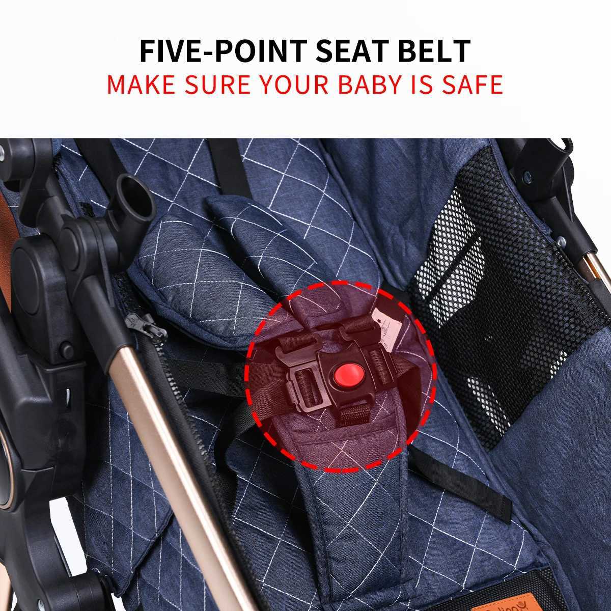 High landscape baby stroller portable and foldable a travel trolley that can be pushed in both directions Z250924