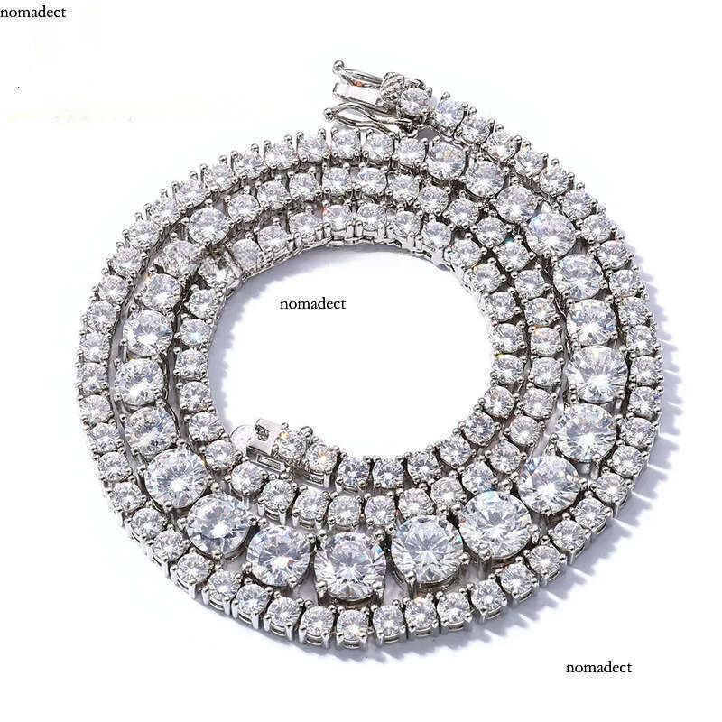 Hip Hop Sterling Sier Moissanite Dia Tennis Cuba Chain Necklace Bracelet 48
