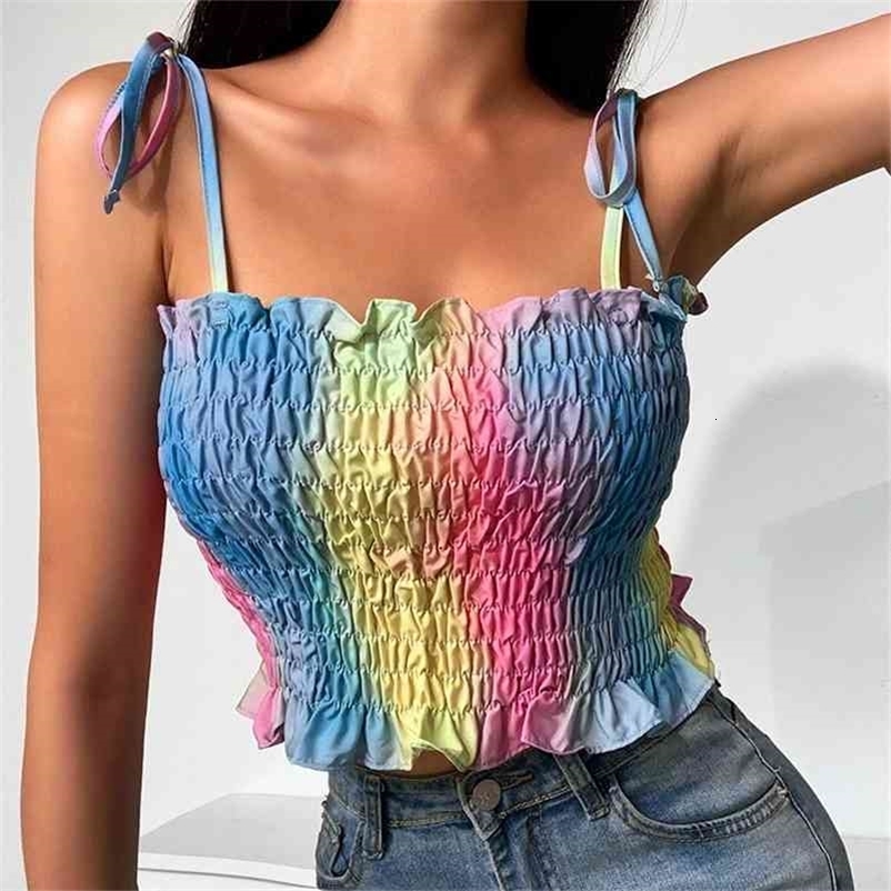 Summer Tops For Women Shoulder Sexy Brat Shirt Sales Corset Crop Top Clothes Camisole Halter Fashion Short Neck Femme 210625