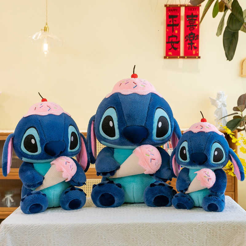 Disney 35CM Disney Lilo Stitch Doll Cartoon Angel Plush Toy Anime Halloween Pumpkin Cosplay Stuffed Kawaii Childrens Birthday Gift W250613
