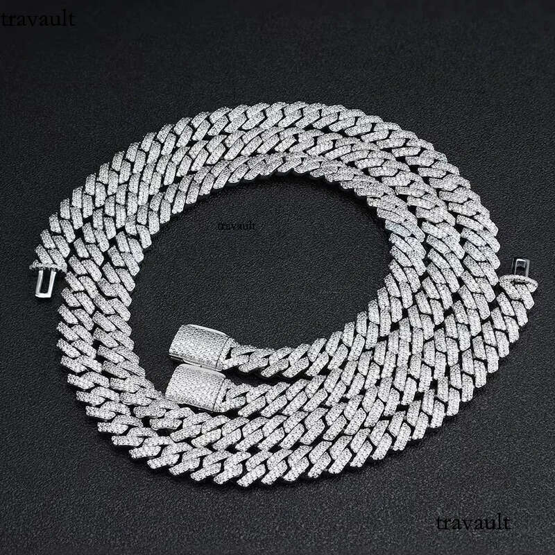 2025 New Arrival Hiphop Jewelry Micro Pave Sterling Sier VVS Moissanite 8MM Cuban Link Chains