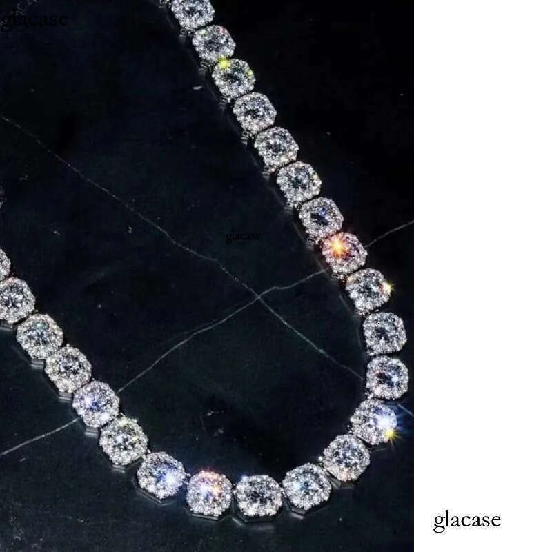 Necklace bracelet Moissanite Dia Custom Vvs Cuban k S Sier 8mm 12mm Large Tennis Chain Solid Back Hiphop