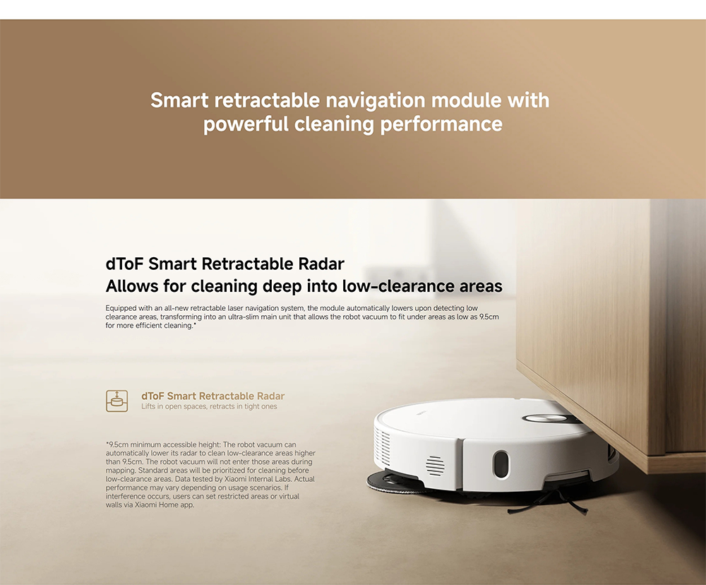 Xiaomi Robot Vacuum 5 EU, 20000Pa Fan Blower Suction Power, AI Triple-Camera Smart Perception System, Butler-Level Intelligent Cleaning, Smart Voice C