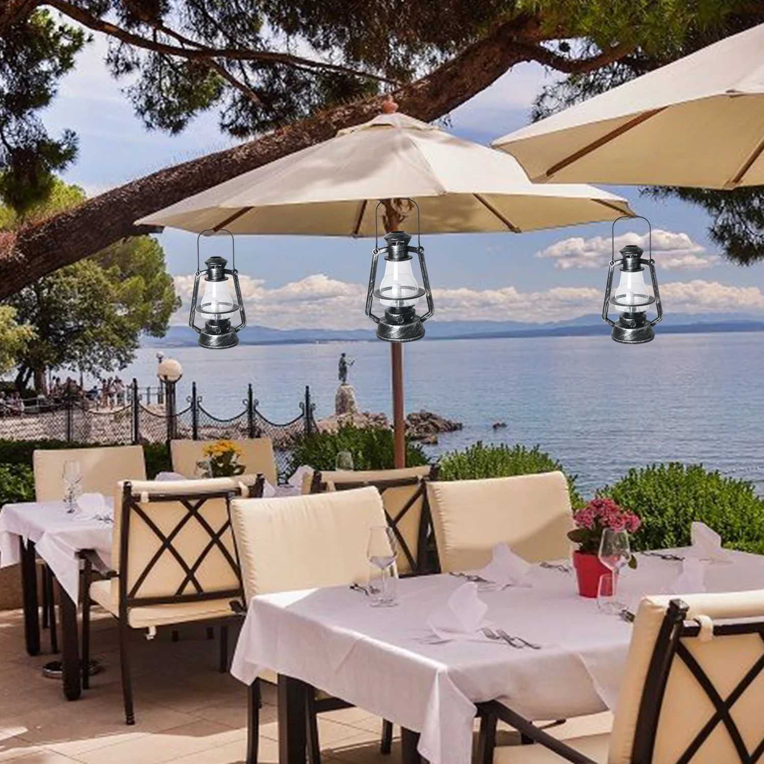 Vintage Lantern Camping Light Battery Powered LED Candle Tent Kerosene Lamp Portable Lights Outdoor Garden Christmas Decoration J250925