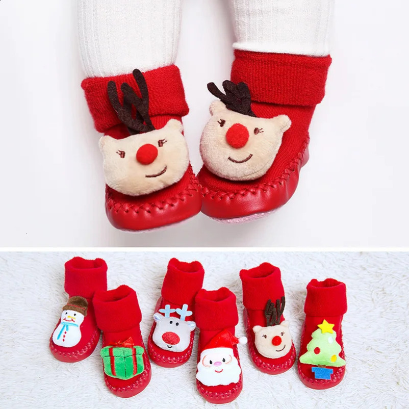 Merry Christmas Socks for Children Boys and Girls Knitted Warm Socks for Santa Claus Knitted Warm Socks for Autumn Year Decoration Socks 241118
