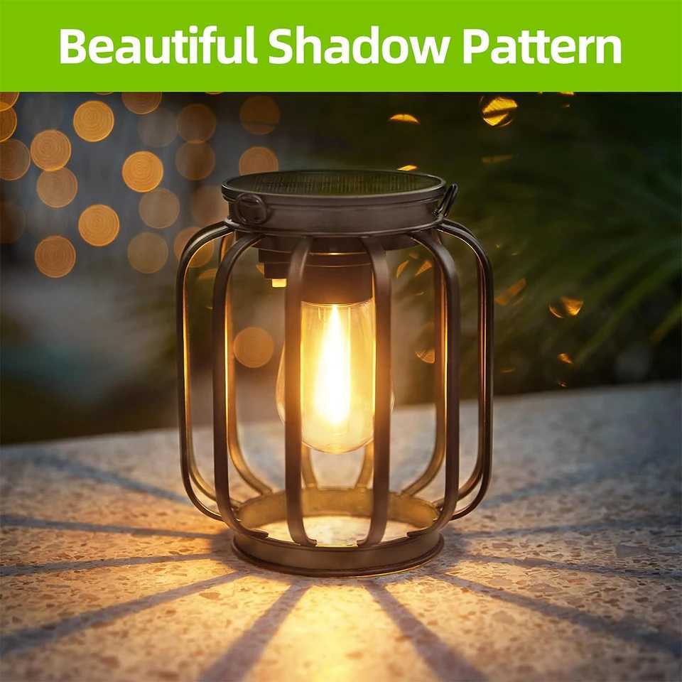 Solar Lantern Led Light Daylight Sensor Garden Lamps Lights Outdoor Waterproof 3000k Landscape Ironart With Durable Chain Decor J250925