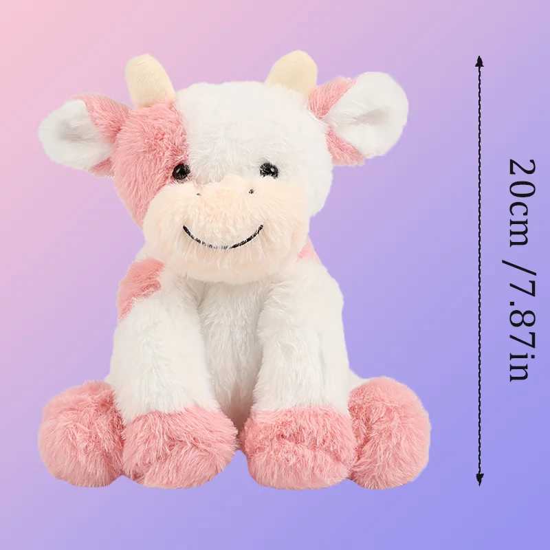4Colors Sitting Strawberry Cow Soft Stuffed Animals Cow Throw Pillow Childrens Playmate Sleeping Pillow Birthday Gift for Girls C250925