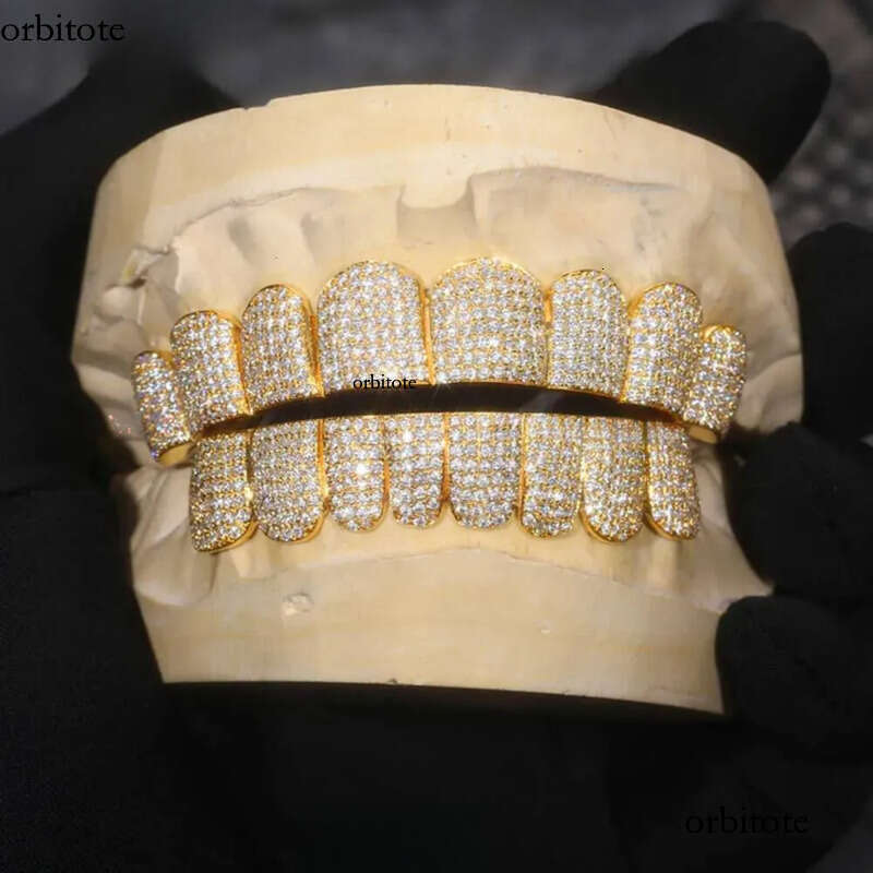 Personalized VVS Moissanite Dia Dental Grills Mens Hip Hop Jewelry 14K Gold Sier Iced Out Grillz for Teeth