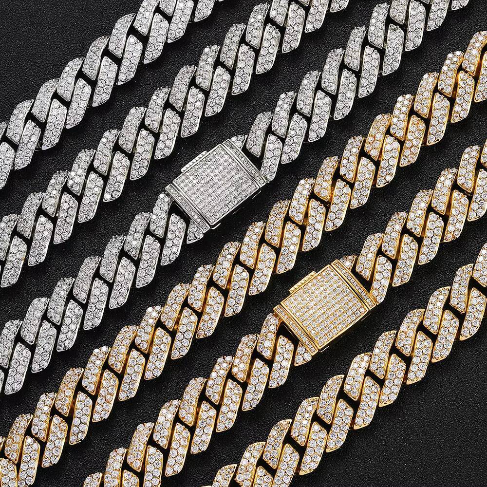 New Arrival Mens 18K Gold Plated Miami Cuban Chain Necklace Jewelry Chain Diamond Necklace