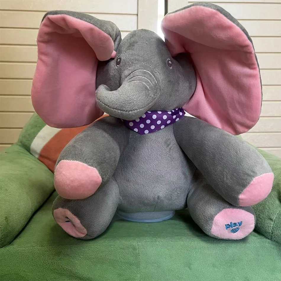 Musical Dancing Elephant Plush Singing Peekaboo Toy with Moving Ears Soft Cuddly Gift for Birthday C250925