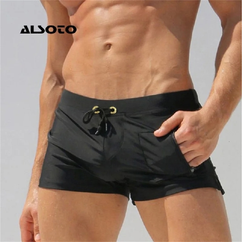 ALSOTO Board Shorts Men Swimwear Swimsuits Shorts Men Breathable Mens Swimsuits Trunks Boxer Briefs Sunga SwimSuits 240703