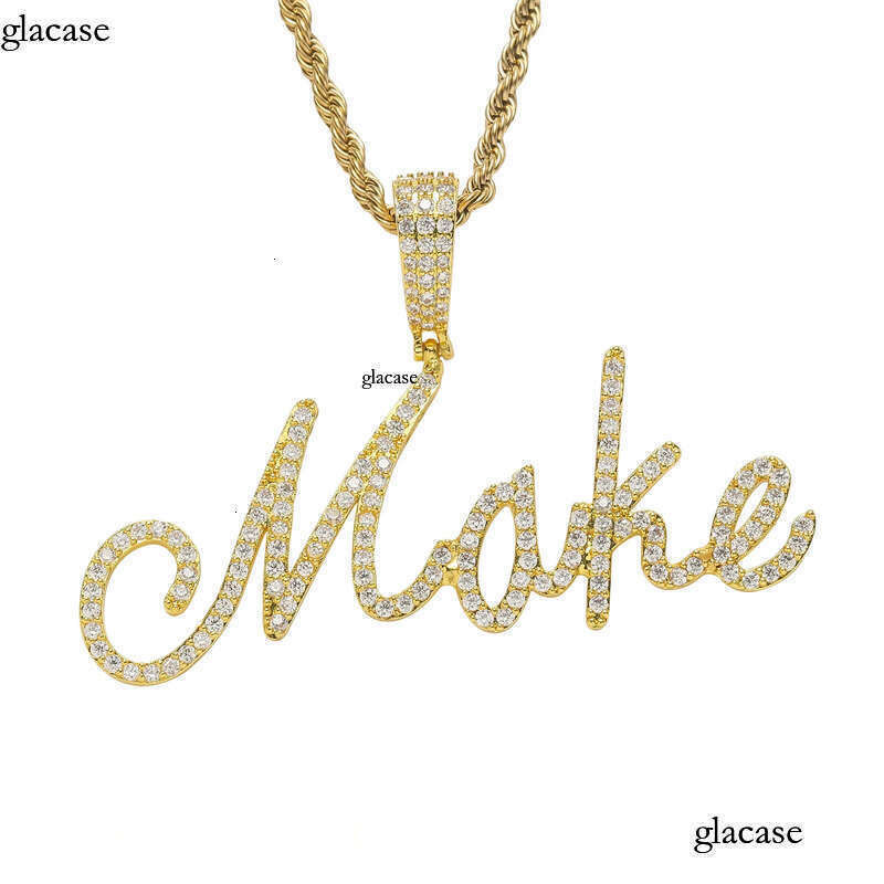 Custom A-Z Letters Name Pendant Necklace Gold Plated Jewelry Women Men Gift