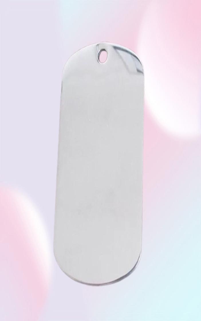 100pcslot Blank Stainless Steel Military Army Dog Tags Mirror surface laser engravable Fashion Men Pendants5851505