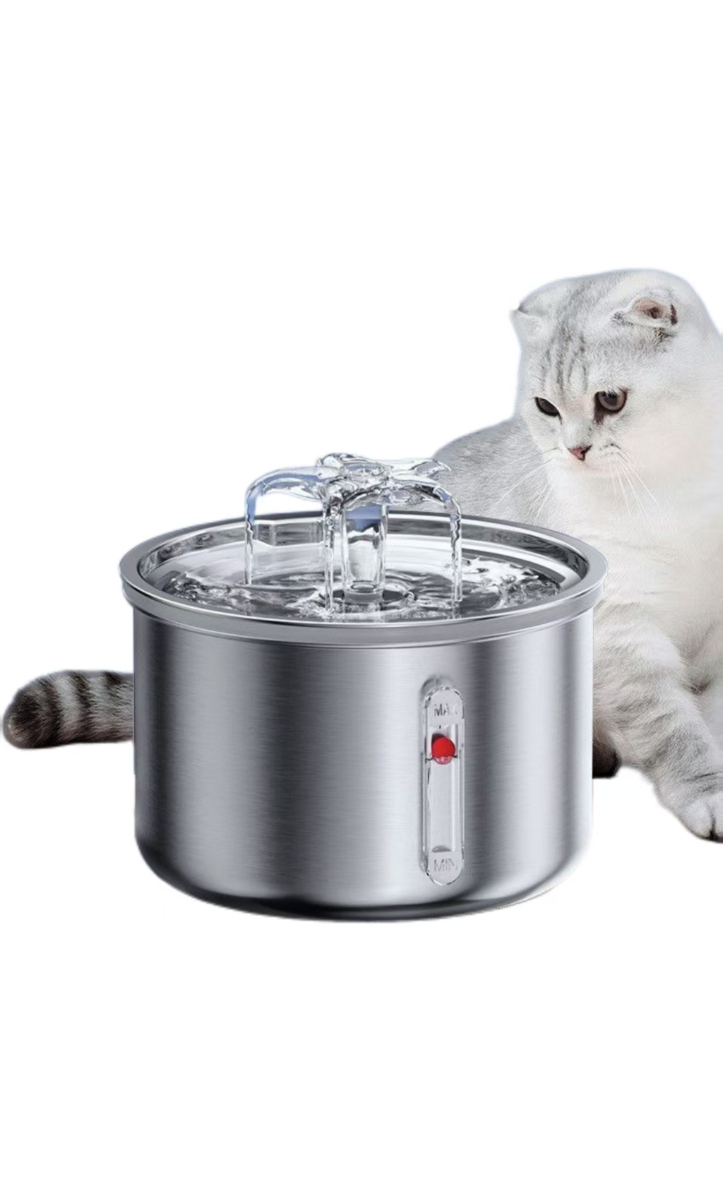 2L Stainless Steel Cat Drinker Dog Drinking Bowl Auto Pet Drinker Bowl Cat Water Fountain 5V USB Powered