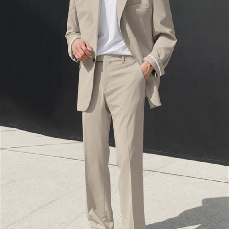 Men's Suits Blazers IEFB Solid Color Thin Section Sold Separately Men's Casual Suit Korean Style Loose Simple Fashionable Set Trousers 23022