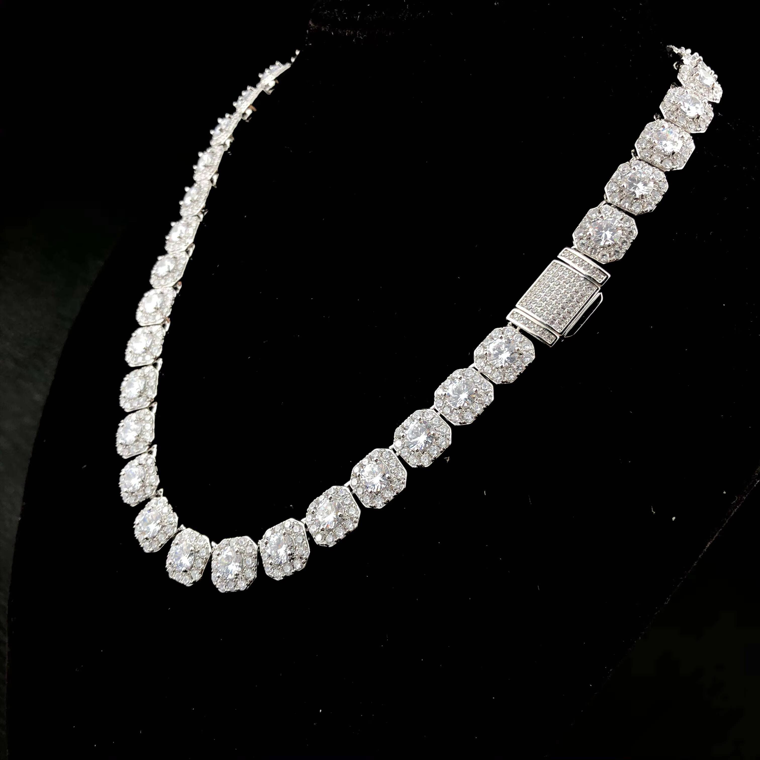 YSS Jewelry 10mm Mens Ice Clout Clustered Tennis Chain Necklaces