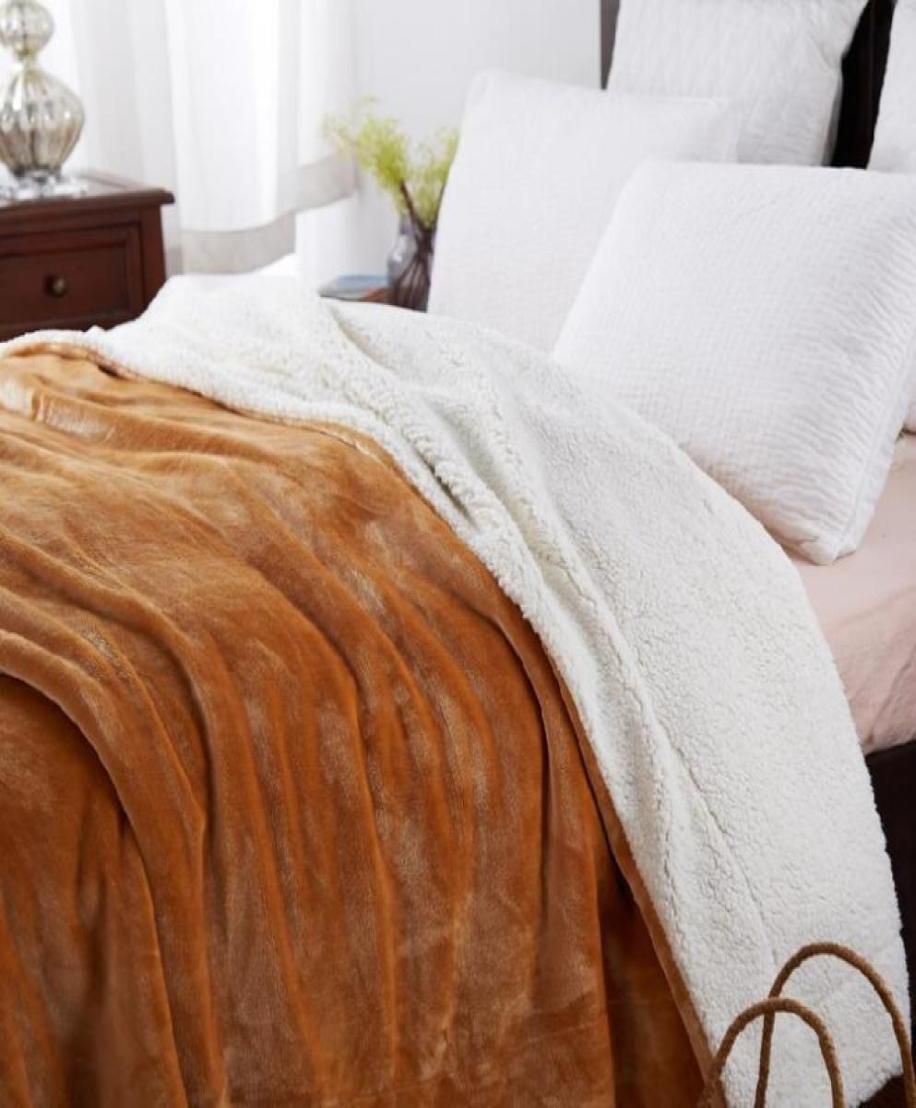 New 2018 Sherpa Double layer Weighted Blanket Thick Soft Throw Blanket on Sofa Bed Plane Travel Plaids Adult Home Textile Cobe53745759639