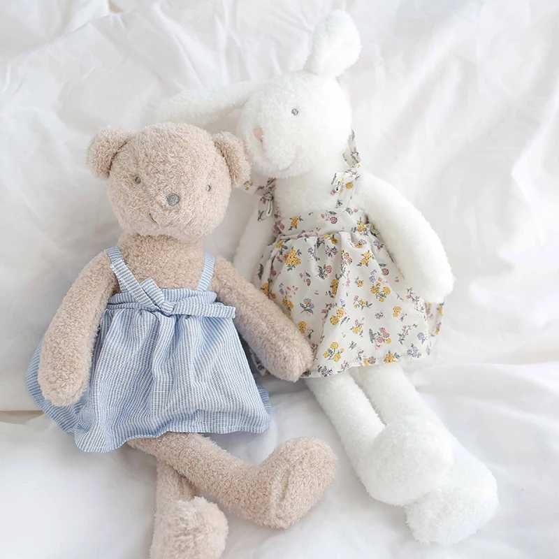 45cm Long Legs Cute Bunny Bear Soft Stuffed Cartoon Animals Dress Rabbit Bears Cuddle Toys Baby Appease Toy Doll For Children C250925