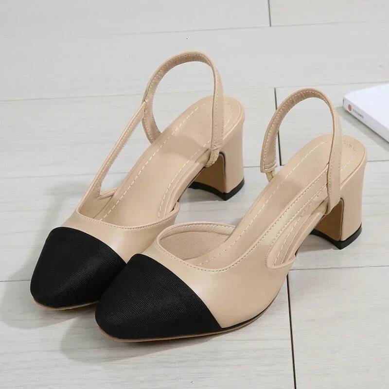 New Pointed Toe Sandals Fashion Low Square Heels Flat Korean Color Matching Party Ladies Shoes Chaussure Femme 2024 ddmymonkey
