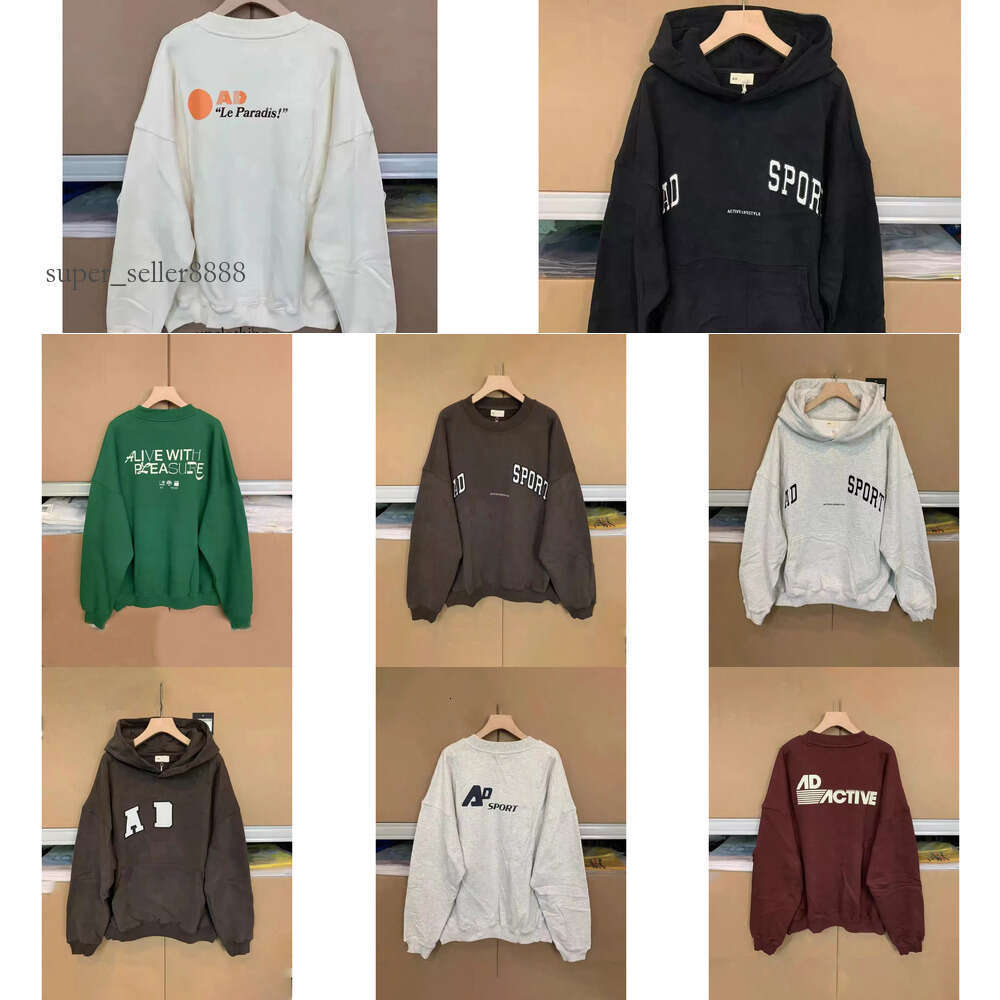 High Quality Designer Hooded Sports Ada Tide Loose Floral Cotton Gray Round Neck Women's Designer Hoodies Sweatshirt Adanolay Autumn Street Nolay Hoodie