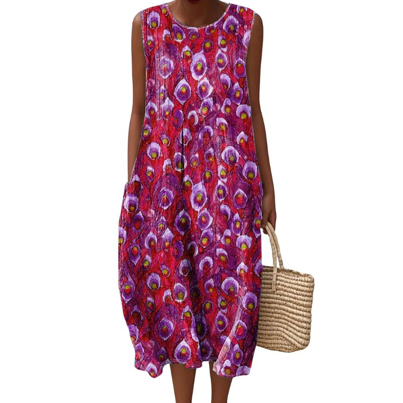 Elegant Womens Short-Sleeve Midi Dress Made from Comfortable Milk Silk Fabric Ideal for Daytime Leisure Wear-CF53866