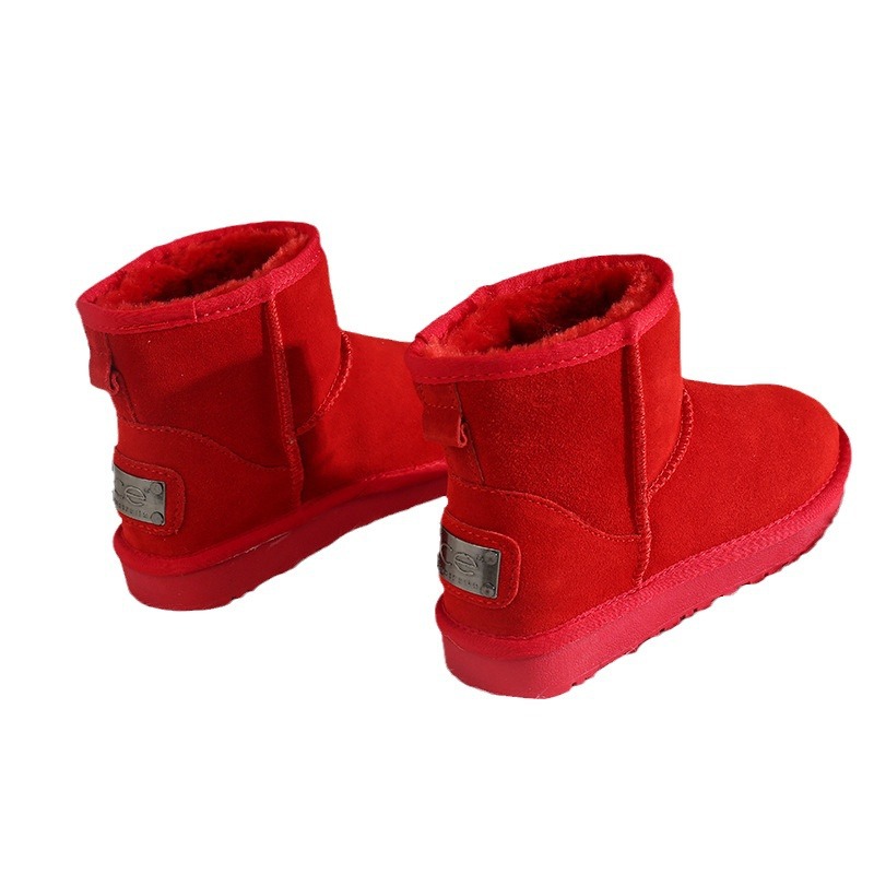 CE designer shoes Free shipping oxhide affordable luxury Winter anti slip snow boots with thick plush cotton shoes Exquisite