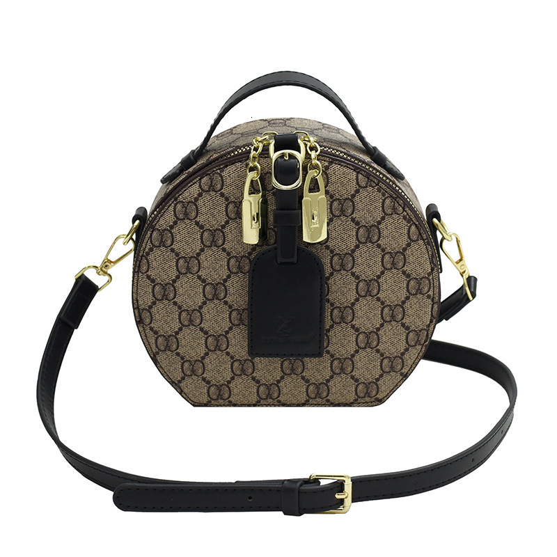 designer bag Floral Handbag New Handheld Small Round Printed Shoulder Crossbody Bag