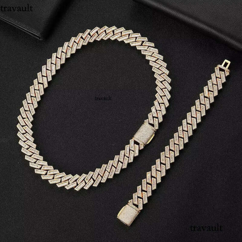 High Quality Custom Vvs Moissanite Pass Dia Tester Iced Out Sier Cuban Link Chain