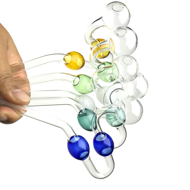 Goodsstore 5.5 Inch 30mm Bowl Oil Burner Glass Water Bong 3 Balls Thick Pyrex Colorful Snake Hand Smoking Pipe