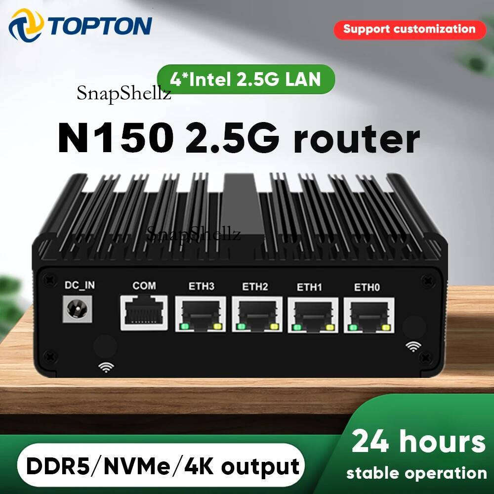 Topton New Intel N150 N100 Firewall Computer J6412 N6211 Soft Router 4X2.5G I226 LAN Industrial Fanless Mini PC Pfsense Opnsense