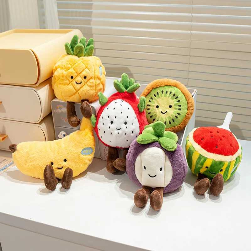 Ecological Fruits Toy Mangosteen Plush Durian Kiwifruit Doll Banana Strawberry Pear Orange Watermelon Pine C250925