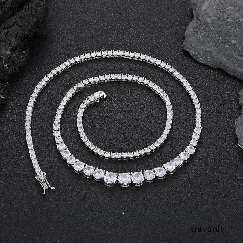 Hip Hop Sterling Sier Cuba VVS Moissanite Dia Tennis Chain Necklace Bracelet