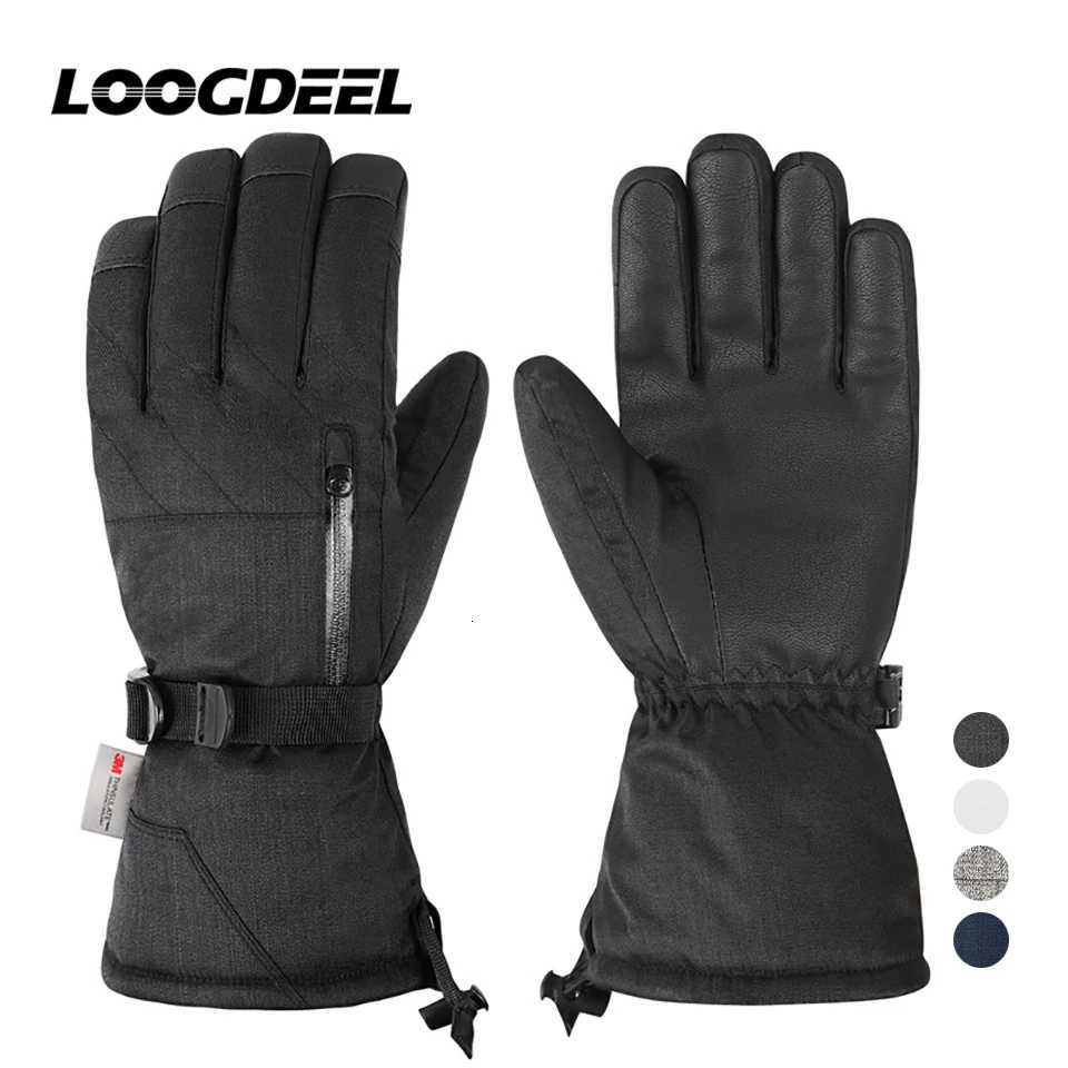LOOGDEEL Ski Gloves Unisex Waterproof Touchscreen Function Warm Snowmobile Snow Snowboard Thermal Gloves Windproof Plush Mittens Z250925