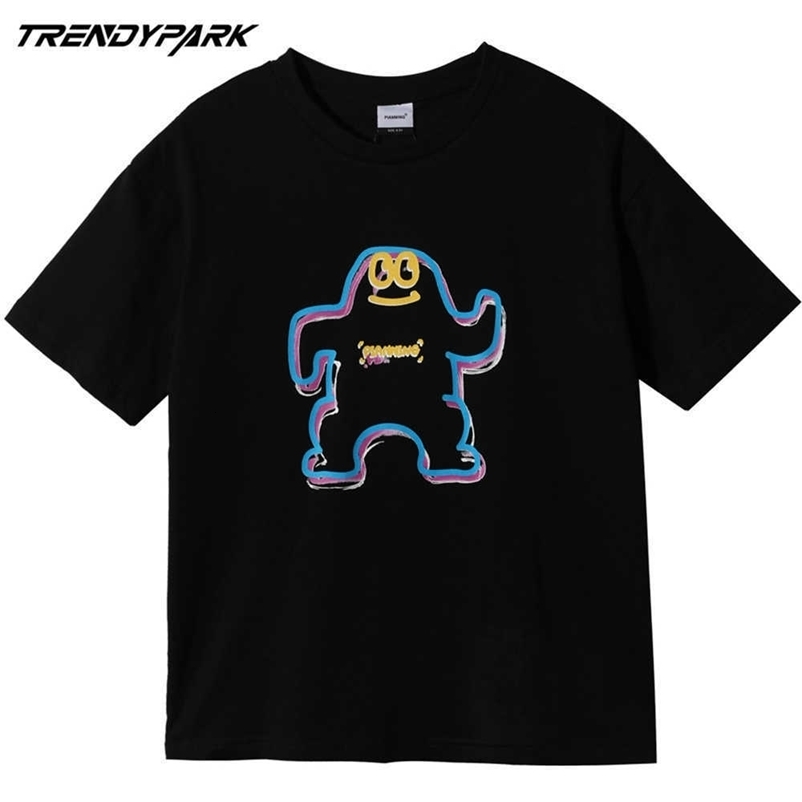 Summer Tshirts Men Women Hip Hop Short Sleeve Funny Dance Printed Cotton Streetwear Tops Tee T Shirts 210601
