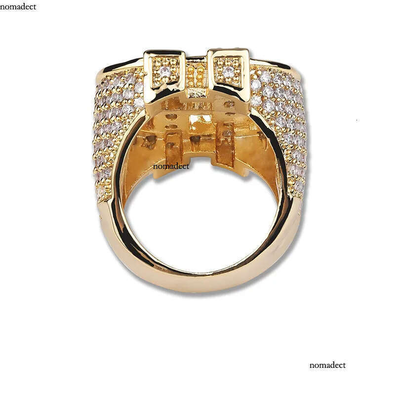 Mens Hip Hop Ring Jewelry Dollar Sign Gemstone Zircon Fashion Big Gold Rings 43