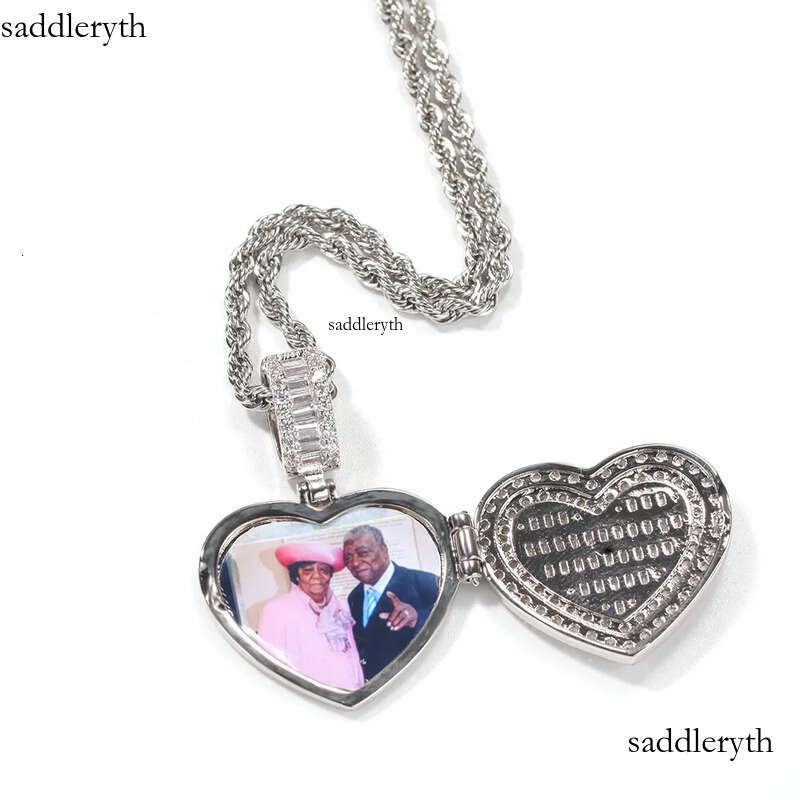 Custom Picture Necklaces Fashion Gold Plated Iced Out Lockets Heart Pendant Necklace Mens Hip Hop Jewelry f8 2f 38