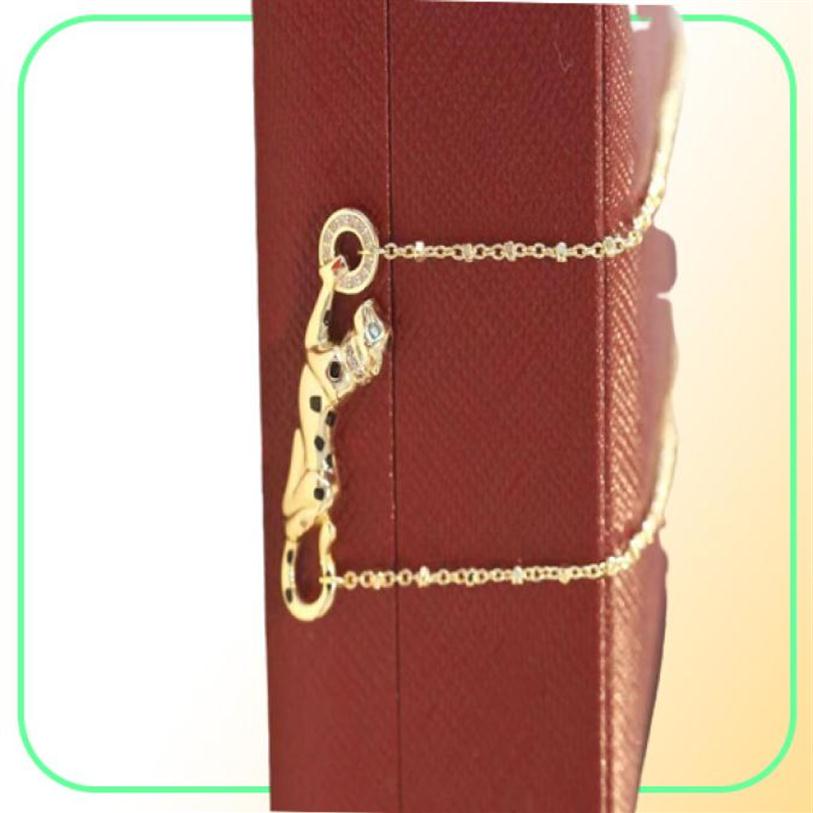 Leopard Designer Necklace Chain Fashion Jewelry Silver Rose Gold High Quality Diamond Pattern Steel Animal Design Luxury Jewellery777792618