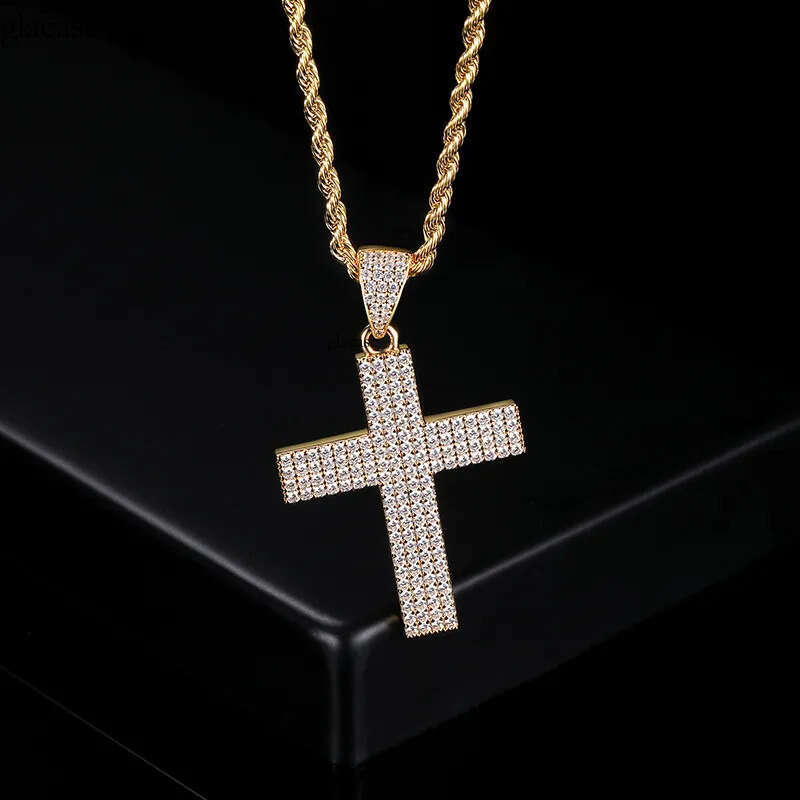 Hip Hop Full 5A Zircon Cross Pendant with TopBling Tennis Chain Men Jewelry Gift c5