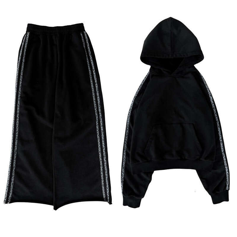 Hoodie Autumn Winter Loose High Street Style Hip Hop Leopard Print Striped Patchwork Long Sleeve Hooded Pullover Sweatshirt