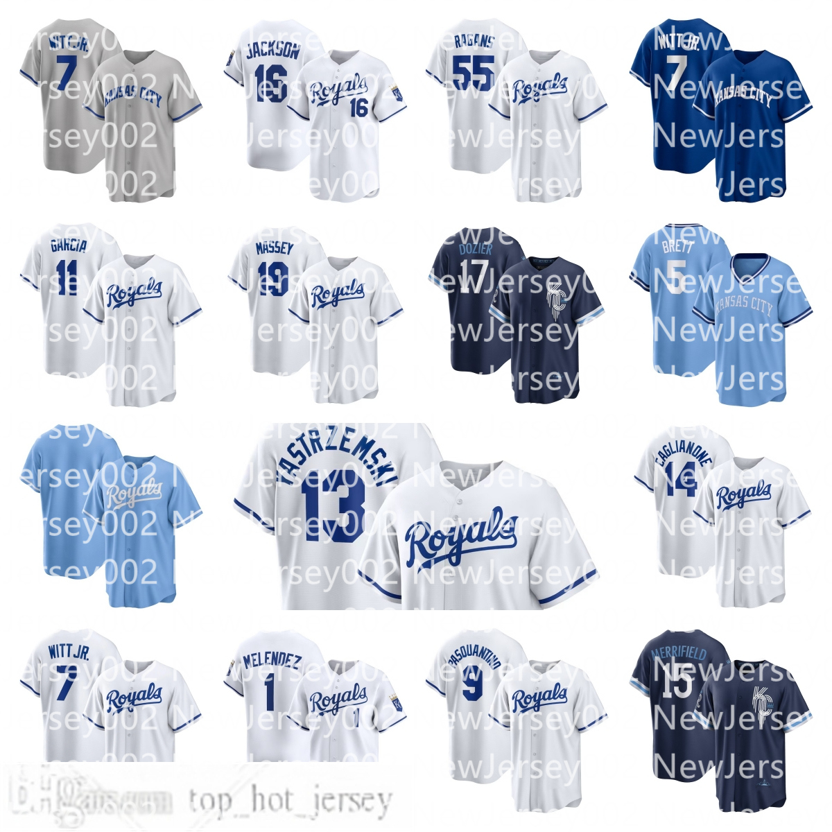 Royals Jersey Bobby Witt Jr. Mike Yastrzemski Bo Jackson Jac Caglianone Whit Merrifield George Brett Maikel Garcia Hunter Dozier Baseball Custom