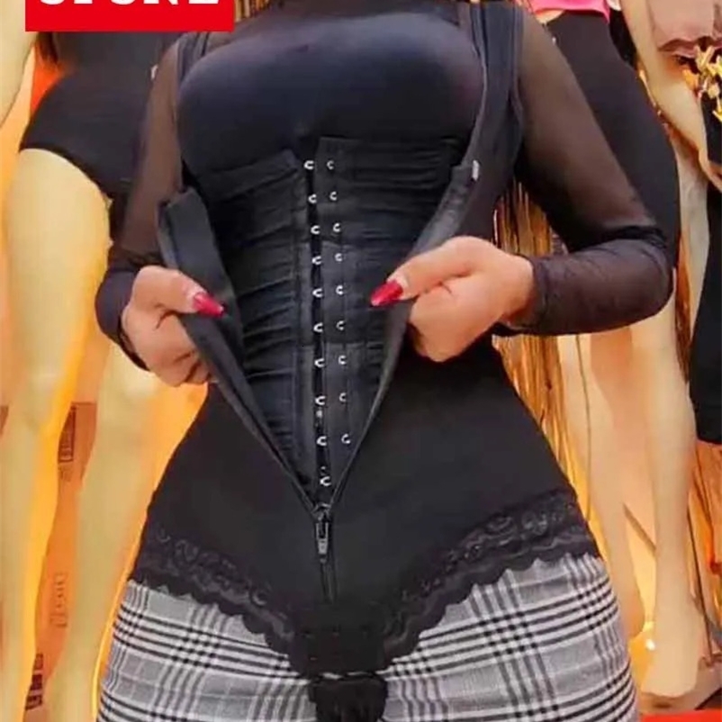 Double Control Body Faja Belts For Women Remove The Belly Buckle Zipper Triangular Connector Colombian Girdles 231226