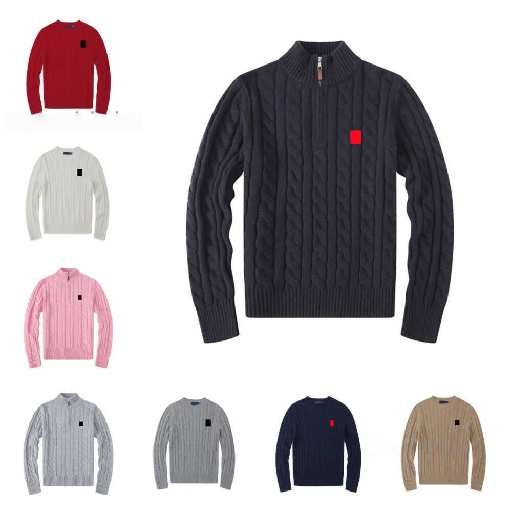 Knit Sweater Polo Sweater Quarter Zip Polo Pullover Designer Sweater Wool Sweater Jumpers Mens Sweater Embroidery Winter Mens Winter Coat Man Knit Designer Sweater