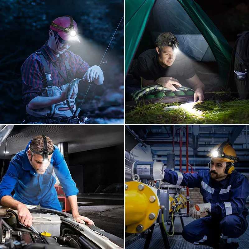 Strong Light LED Headlight USB Rechargeable Headlamp High Ultra Powerful Head Flashlights with Fluorescent Light Outdoor Camping J250925