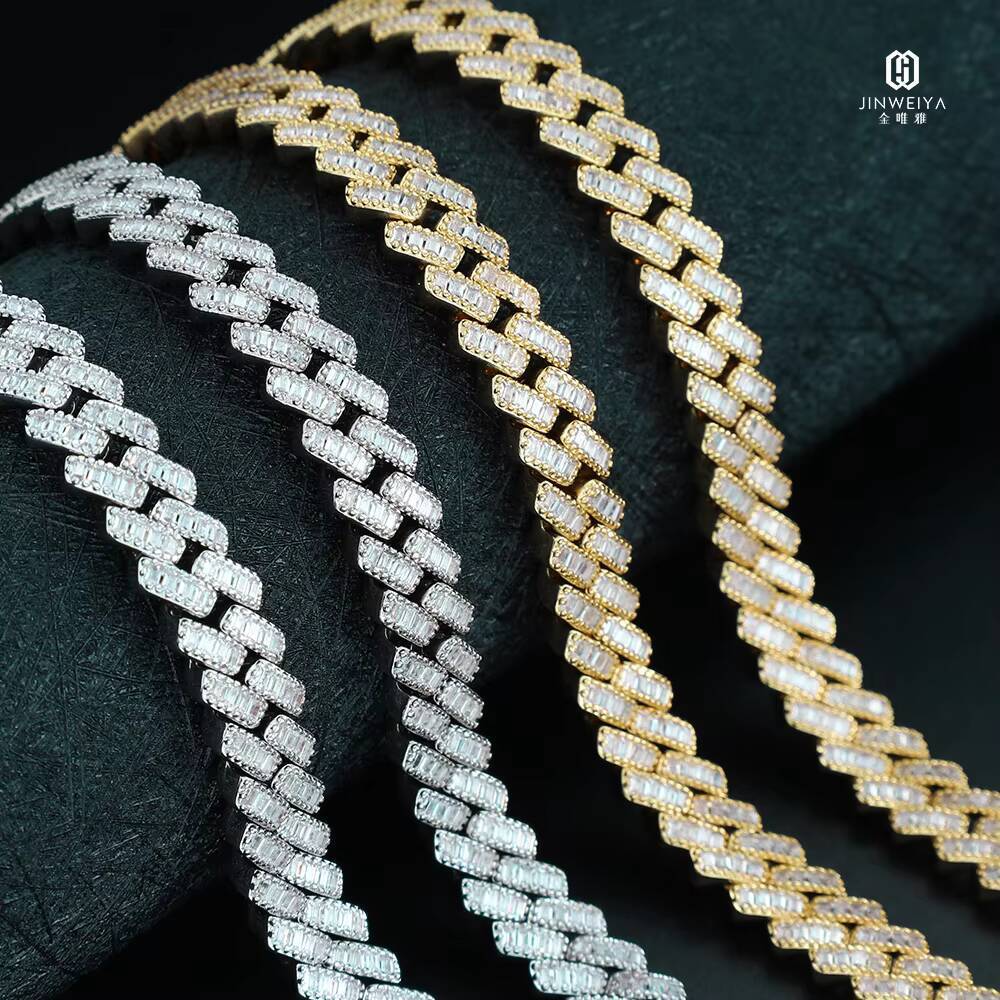 Customized Trendizable Hip Hop Streetwear Necklace GoldSilver and Rhodium Plated S925 Silver Cuban Rope Chain for Gift OEM New Arrival