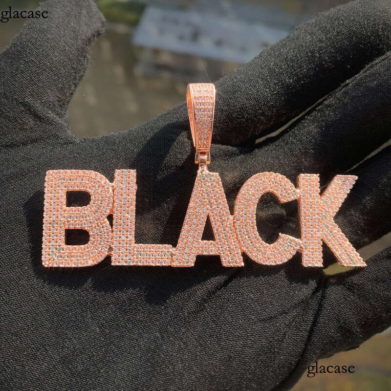 Hip Hop Custom A-Z Letters 0-9 Numbers Pendant Necklace 3 Rows 5A Zircons Men Women Jewelry Gift