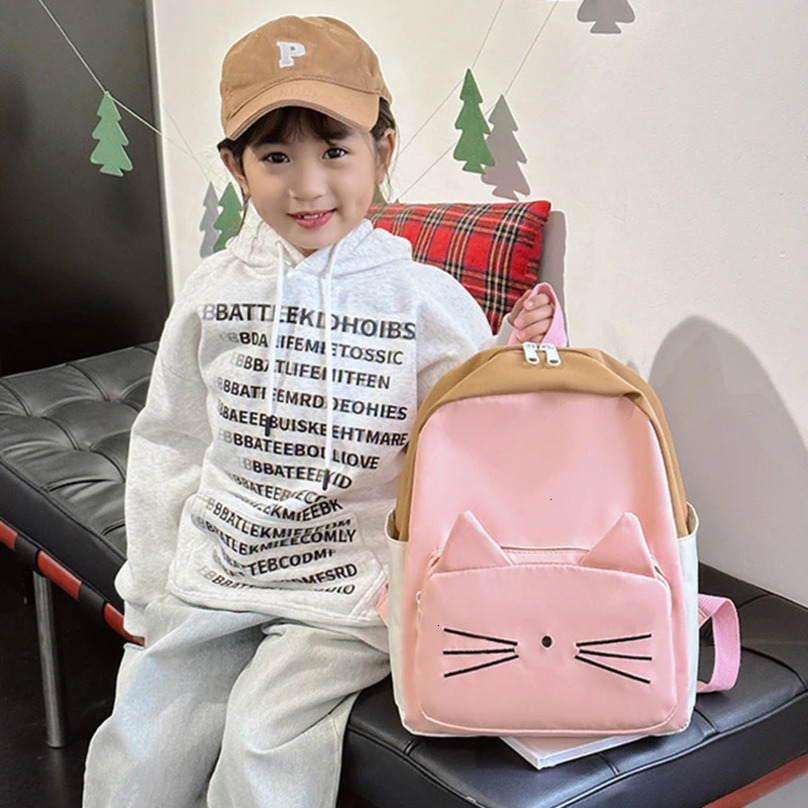 Children Girls Backpack Cartoon Cat Kids Kindergarten School Bags Portable Child Backpack for Boys Travel Bag Kids Gift 250514