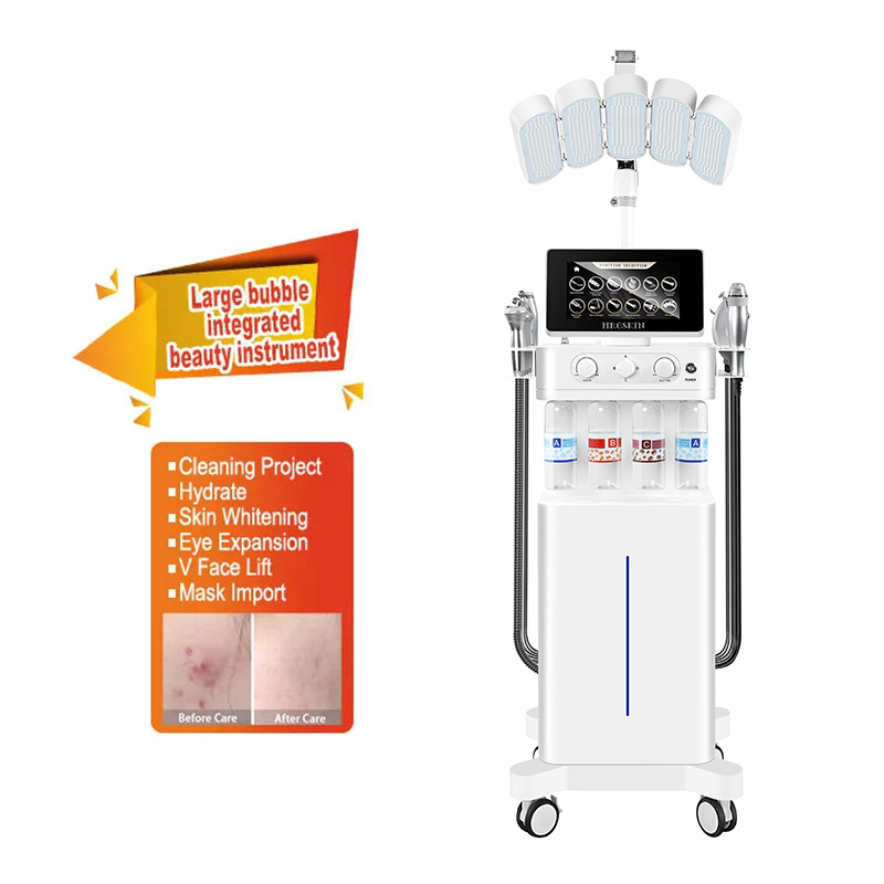 Salon Use New Model 12 In 1 Hydro Dermabrasion Diamond Facial Skin Care Machine Wrinkle Removal Machine LED Light Therapy Facial Mask Face Massage Mac