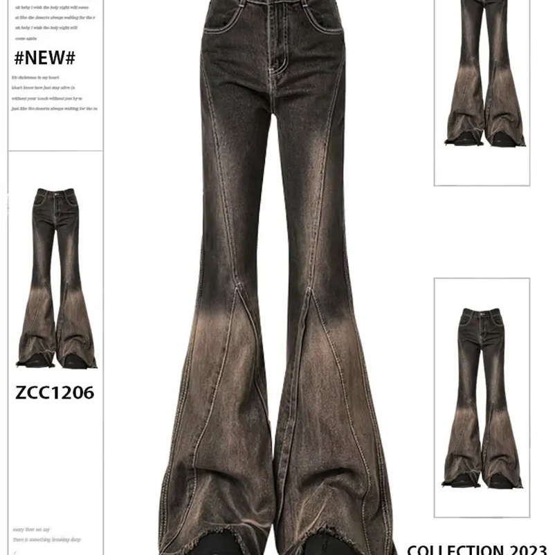 Women Brown Black Flare Jeans Vintage Y2k 90s Aesthetic Baggy Denim Trousers Emo 2000s Harajuku Wide Cowboy Pants Trashy Clothes 240717