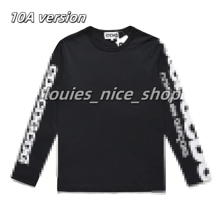 2025 10A comme de gracons Play Shirts Long Sleeve Crewneck Sweatshirt Light Thin Round Neck Red Heart Printed Tee Tops Designer Hoodie Unisex Sweat Pullovers 6bf