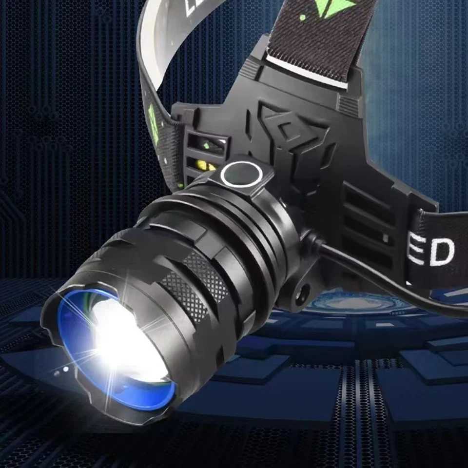 Outdoor Night Light Portable Waterproof Longrange Strong Light Zoom Typec Rechargeable Headlamp Fishing Hiking Lighting Parts J250925